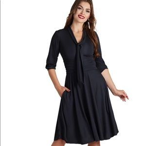 Retro Black Sandra Dress with pussy bow! 😻